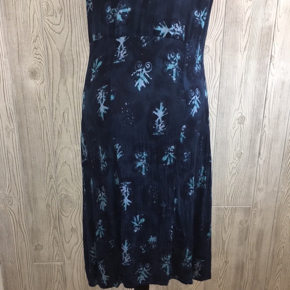 Summer Dress Handmade Blue Floral Size 10 - Picture 9 of 10
